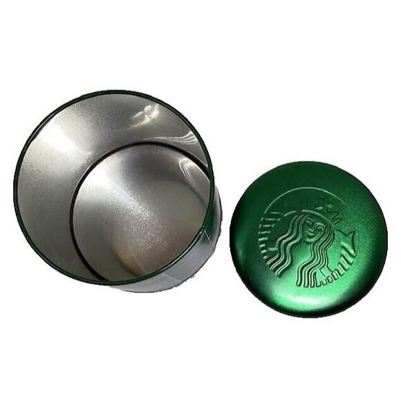 Starbucks Classic Hot Cocoa Tin Metal Can Canister EMPTY 6 oz Holiday Green - Picture 8 of 9
